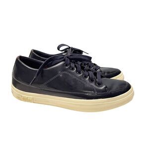 Fitflop Sneakers Women's Size 9 Navy Blue Patent Leather Lace Up Casual Shoes